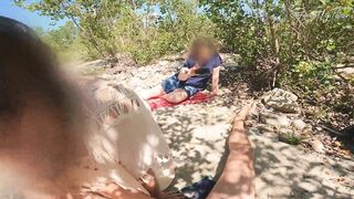 GentlyPerv DICKFLASH PICNIC_ two Girls make me Cum during a Picnic at the Beach