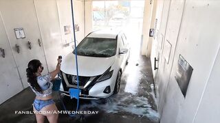 Amwednesday Carwash Stripteasing Taking Off Cloths Going Naked