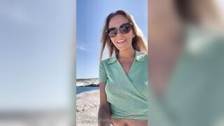 Katya clover - at the beach strip tease