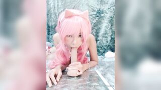 Minichu Pink Cat Cosplay Blowjob