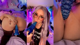 Lotus plays with tentacle dildo