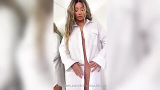 Francesca Farago getting undressed