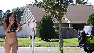 Its Cleo caught naked in the front yard