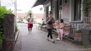 Braless Forever: Flashing Emma & Viktoriia - Nothing but Blankets