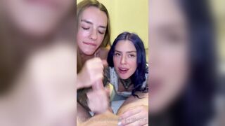 Pandora Skye and Leah Hayes double blowjob
