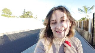 LittleLouise masturbating on sidewalk