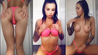 Mia Stryker teases with her pink lace lingerie