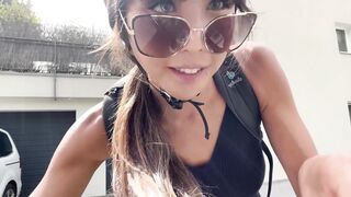 DaringKiara Riding Bike and Public Masturbation
