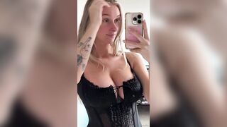 Natalie Hooper black lingerie