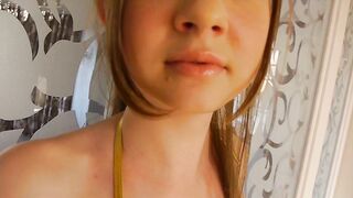 Bella Flaunting Gold Bikini