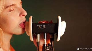 Sounds of Girls ASMR - Wet Close Up Ear Licking by Elsa (17 min)