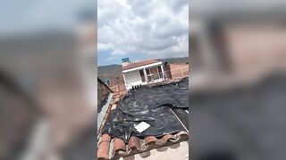 Amateur latina exhib rooftop