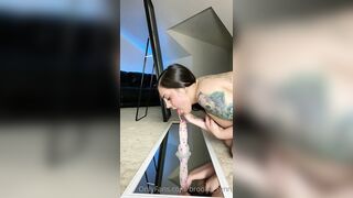 Brooke fat ass PAWG PoV mirror dildo riding solo