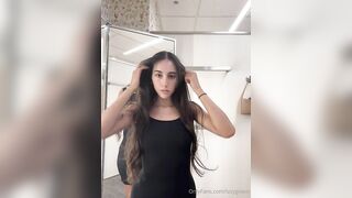 Izzy Green Public Dressing Room Masturbate Black Dress Risky