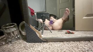 Barbieteen18 Latina babe dildo mirror solo