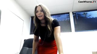 Katsatease tries on lingerie in front of boss